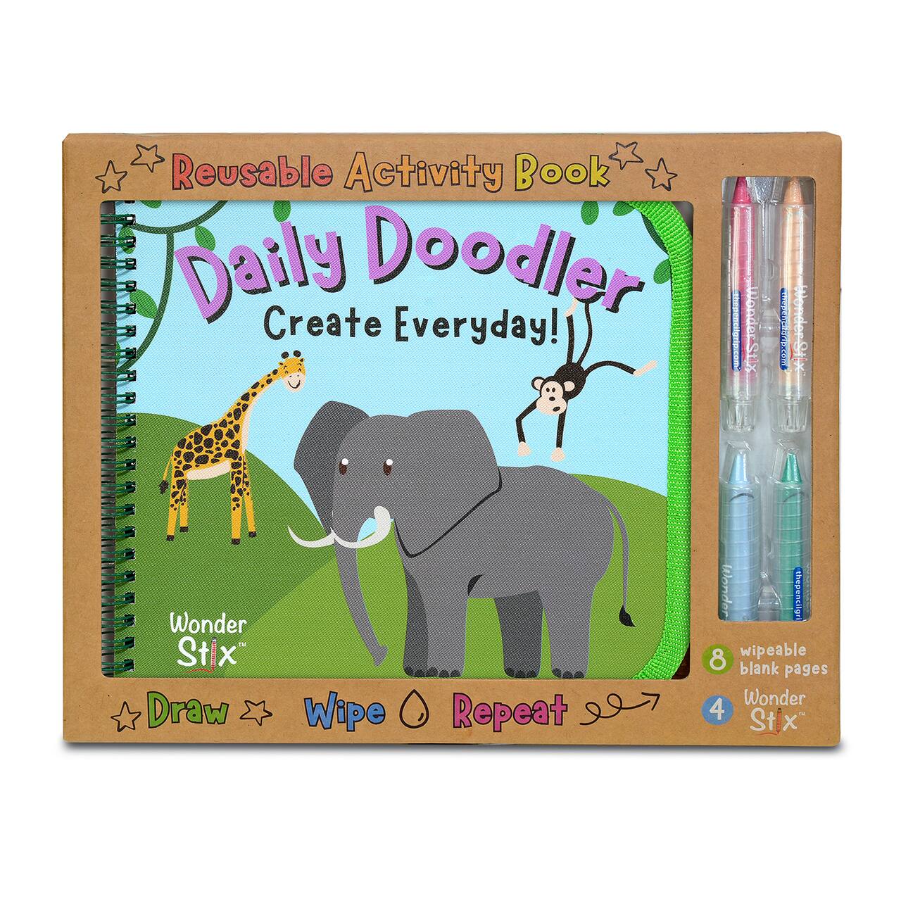 The Pencil Grip™ Wild Animals Daily Doodler Reusable Activity Book Kit